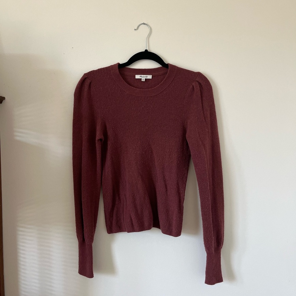 Madewell Deep Red Ribbed Sweater